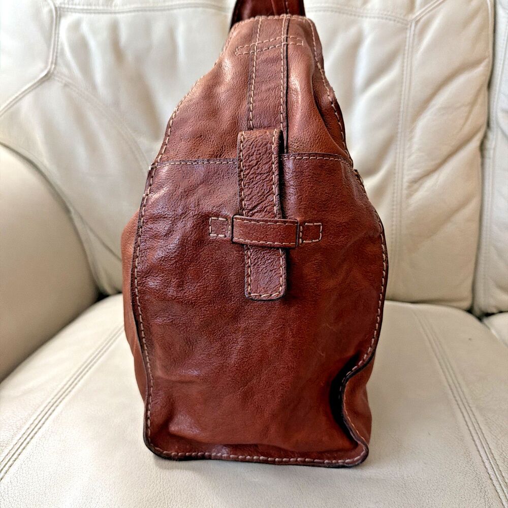Frye Artisan Leather Hobo Bag Rustic Western Distressed Boho Whiskey NWT - Picture 8 of 16